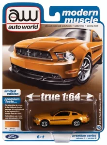2022 AUTO WORLD 1:64 *PREMIUM 3B* YELLOW BLAZE 2012 Ford Mustang GT/CS NIP! - Picture 1 of 1