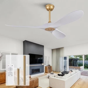 KBZZ 60 Inch Gold Ceiling Fan Without Light,6 Speeds,Reversible Silent DC Mot... - Picture 1 of 6