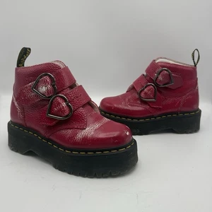 Botas Gruesas Dr Martens Devon Corazón Cuero Plataforma Cuádruple Reino Unido 4 UE 37 - Imagen 1 de 9