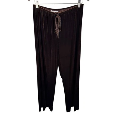 Мягкое окружение коричневый бархат широкие ноги гостиной брюки M эластичный шнурок талии - Изображение 1 из 4