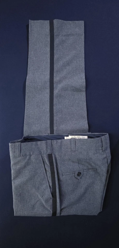 Pantalones Brookfield Uniforms Para Hombre 32 Azul Gris Vestido Pantalones Hecho en Unión EE. UU. Foto 1 de 4