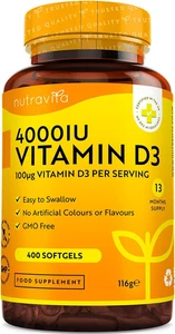 Vitamina D3 4000 UI Con 400 Comprimidos Softgel De Alta Dosis - Para Articulacio - Imagen 1 de 8