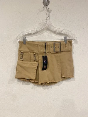 Delias Cargo Shorts Womens Small Khaki Utility Belted Removable Pouch Y2K Style - Image 1 of 4