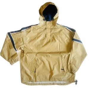 Old Navy Rain Hoodie Jacket Windbreaker Halfzip Size XL Men RN 54023 Beige/Blue - Picture 1 of 10