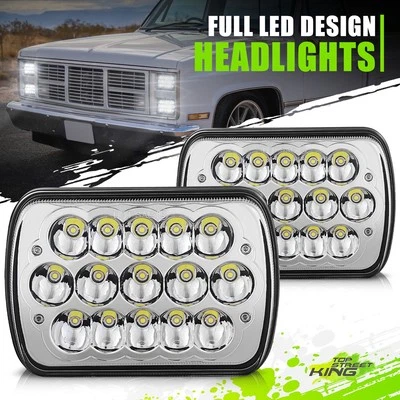 Carcasa cromada 7X6 H6054 faros LED para GMC K1500 K2500 K3500 Suburban 85-00 Foto 1 de 4