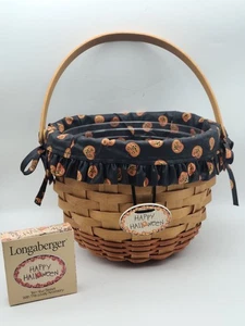 Longaberger Hostess grande cesto zucca fodera combo manico Halloween 1995 *LEGGI - Foto 1 di 6