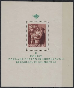 KROATIEN 1945 Pro Postegraphie BF MH* - Bild 1 von 1