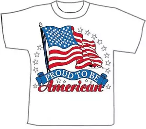 Proud to be American Flag Military T-Shirts White T-Shirt (M) - Picture 1 of 1