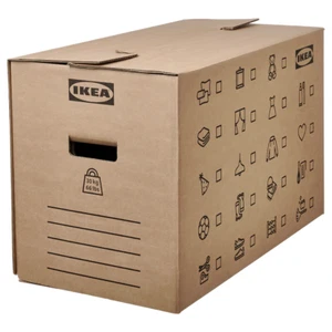 Ikea DUNDERGUBBE Moving Sturdy Box Stackable Brown 64x34x40 cm/80 l Storage Box - Picture 1 of 5