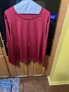 Unbranded Two Piece Burgundy Plus Size Pajama Set Size 4XL NEW - Picture 1 of 4