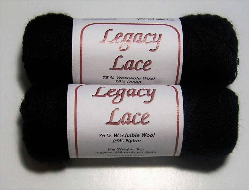 LOT of 2 balls Brown Sheep LEGACY LACE Knitting Yarn #70 MIDNIGHT BLACK - Image 1 of 1