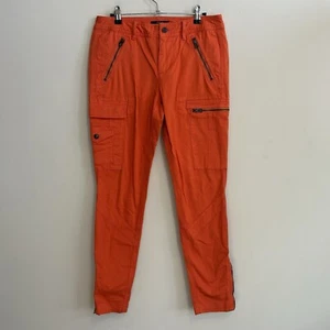 Ralph Lauren Pants Women’s Size 8 Moto Streetwear pockets Cargo Orange Pumpkin - Picture 1 of 10