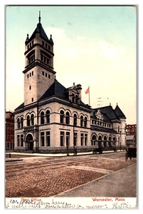 Postkarte MA Massachusetts Worcester Post Office verschickt 1907 rote Briefe - Bild 1 von 2