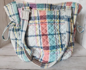 Vera Bradley "Pastel Plaid" Glenna Satchel Bag Tote Purse READ - Picture 1 of 13