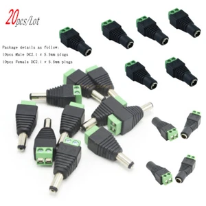 20pcs DC5521 connector 2.1*5.5mm Power Jack Adapter Plug Cable Connector for LED - Picture 1 of 7