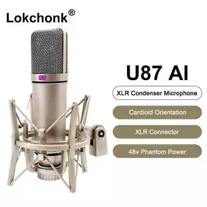 U87 AI XLR Microfono a Condensatore Microfono da Studio Cardioide Professionale per Registrazione P - Foto 1 di 9