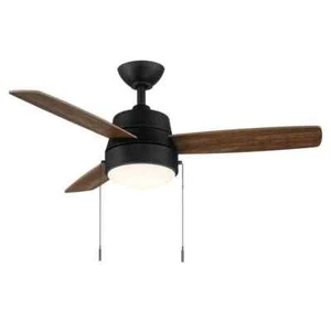 Hampton Bay Caprice 44 in. Integrated LED Indoor Matte Black Ceiling Fan w light - Picture 1 of 10