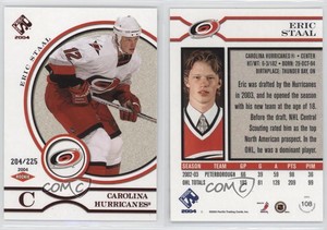 2003-04 Pacific Private Stock Reserve Red /225 Eric Staal #108 Rookie RC