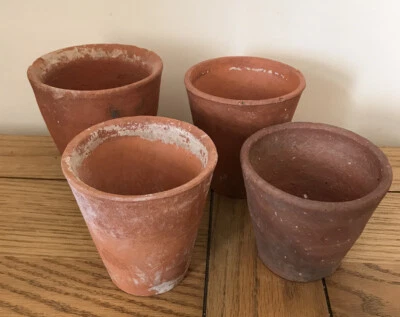 Vintage Antique Hand Thrown Terracotta Pots X 4 Lot 1 (s) - Image 1 of 4