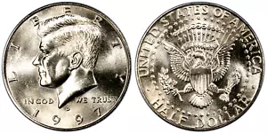 1997 D unzirkulierte KENNEDY HALBE DOLLAR Wahlmünze - Bild 1 von 1