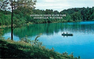 Governor Dodge State Park Dodgeville Wisconsin Bootfahren Angeln Postkarte - Bild 1 von 2