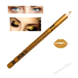 DVS Delineador de Ojos Sombra de Ojos Delineador de Labios y Lápiz Labial Impermeable Dorado 2 en 1 Lápiz - Imagen 1 de 1