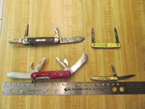 Lot of 4 Old Pocketknives and Scout Knives. Hammer/Autopoint and Colonial - Picture 1 of 24