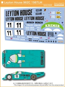 SHUNKO Decal Sheet 1:24 Scale Leyton House Porsche 962C 1987 Le Mans # SHK-D333 - Picture 1 of 5
