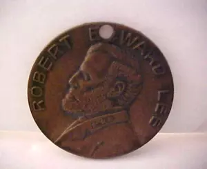 Medalla de bronce vintage Robert E Lee Pres 1865-1870 Washington & Lee University VA - Imagen 1 de 4