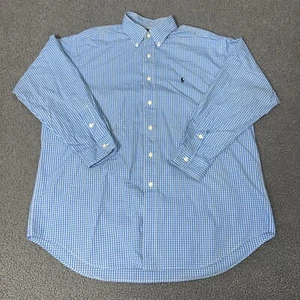Ralph Lauren Shirt Men L Blake Two Ply Cotton Button Down Check Run Big VTG - Bild 1 von 9