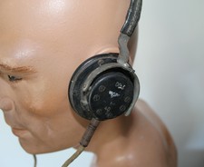 Casque écouteurs pilote allemand PANZER char tankiste daté 1940 Luft