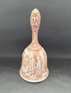 Campana di Natale Presepe in Vetro Fenton Firmata K Boley - Foto 1 di 7