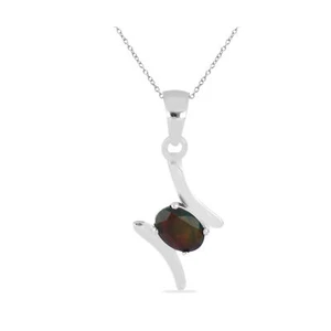 0,72 Quilates Colgante De Ópalo Negro Welo Collar De Plata 925 De África - Imagen 1 de 12