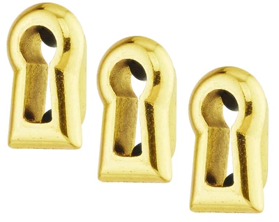 Schlüsselschild Messing Schlüsselloch Buchse Möbel Schlüsselblende Antik Messing - Bild 1 von 4