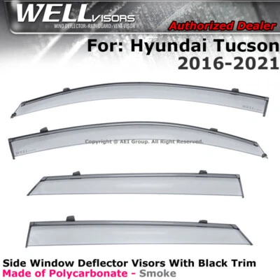 Viseras WELL para Hyundai Tucson 16-21 clip en deflectores de ventana viseras de ventana Foto 1 de 4