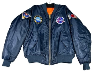 Rothco MA-1 Logic Bomber Giacca da Volo Uomo M Incredibile Storia Vera Blu - Foto 1 di 10