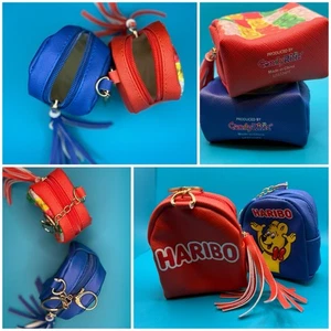 HARIBO Mini Rucksack Geldbörse Schlüsselanhänger Set - rot & blau Gummibärchen Süßigkeiten Etui - Bild 1 von 12