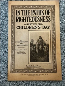 Libro de servicio del día del niño Heidelberg Press 1918 en caminos de justicia - Imagen 1 de 9