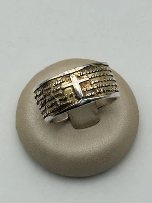 anello ring vintage silver argento 925 padre pio religious model deposè - Immagine 1 di 4