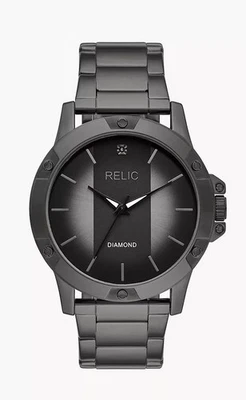 Relógio masculino Relic by Fossil Rylan quartzo aço inoxidável diamante ZR97000 - Imagem 1 de 4