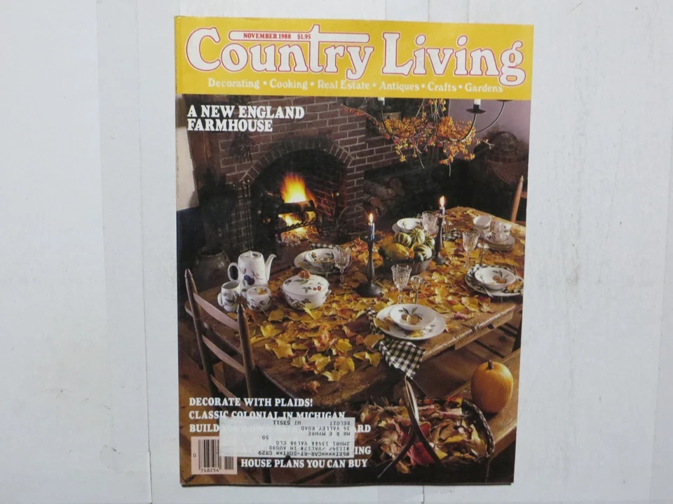 Журнал Country Living украшение антиквариата кулинария рукоделие 1988 ноябрь 3 года - Изображение 1 из 1