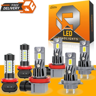 Kit de faros LED de haz alto/bajo y luces antiniebla para Hyundai Santa Fe Sport 2013-2016 Foto 1 de 4