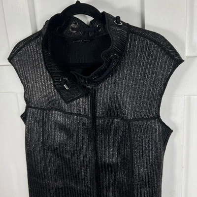 Chaleco Top WORTH NEW YORK Sin Mangas Tejido Metálico Cuello Simulado Para Mujer Talla S Foto 1 de 4