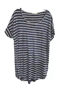 C & C California Striped Tie Dye T- Shirt, Blue/White, 1X - Picture 1 of 4