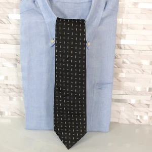 Neck Tie Mens Black White Micro Geometric Dress Workwear TREND COLOR Collection - Picture 1 of 9