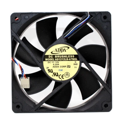 ADDA AD1212LB-A7BGL 12V 0.24A 120*120*25MM 12CM 4Pin Cooling Fan - Image 1 of 2