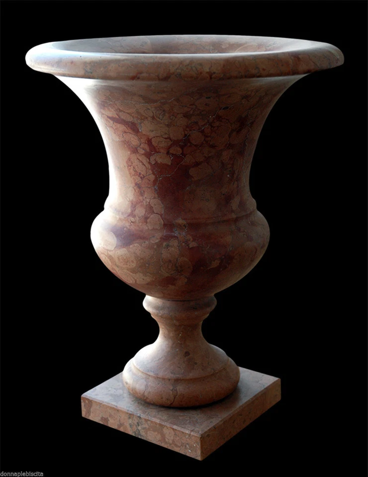 Grande Vaso Marmo Rosso Verona H.60cm Arredi Esterni Design Classico Marble Vase - Immagine 1 di 1