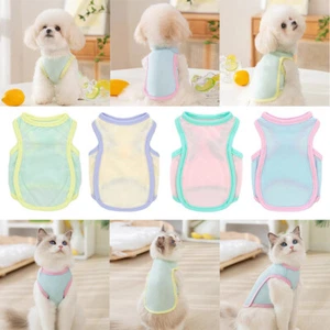 Pet Puppy Ice Silk Vest T-Shirts Dog Clothing Apparel Vests Doggy Shirt For Cat - Picture 1 of 18