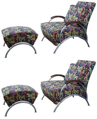 Milo Baughman 2002 para Thayer Coggin Mid Century sillones modernos otomanos Foto 1 de 4