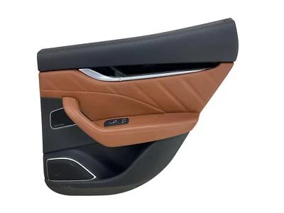 2017-2022 MASERATI LEVANTE REAR RIGHT INTERIOR LEATHER DOOR PANEL BLACK & TAN - Image 1 of 4